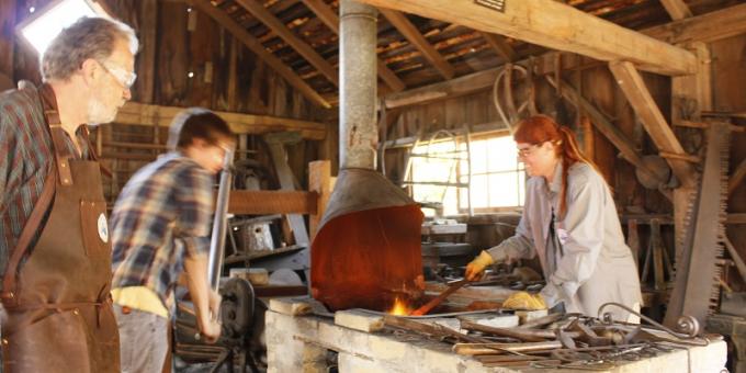 At work in the blacksmith shop