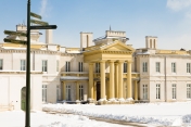 Dundurn Castle front exterior in Winter