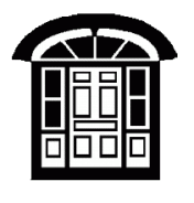 Brockville Museum Logo: a black and white door