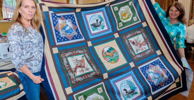 Beautiful Quilt made at Fieldcote's Adult Quilting course