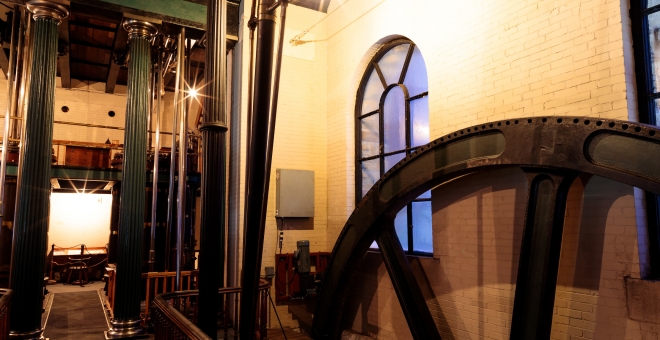 Hamilton Museum of Steam & Technology - interior nighttime