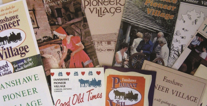Older Fanshawe Pioneer Village brochures. 