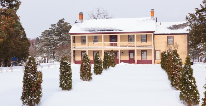 Battlefield House Exterior in Winter