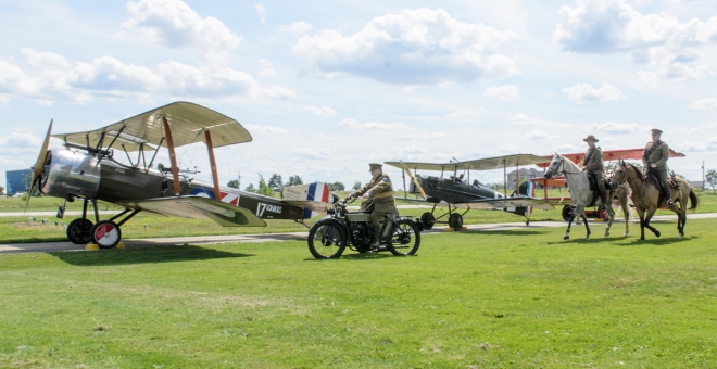 Living history; flying WWI airplanes;
