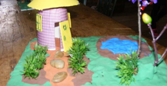 fun fairy garden made from recycled materials